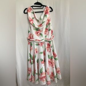 1950’s style white floral dress